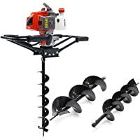 WilTec Set Taladro de Tierra- manejo 2-Personas- 3 CV- 63-3 CCM con barrenas de Ø100- 150 &amp- 200mm